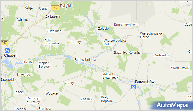 mapa Skrzyniec, Skrzyniec na mapie Targeo
