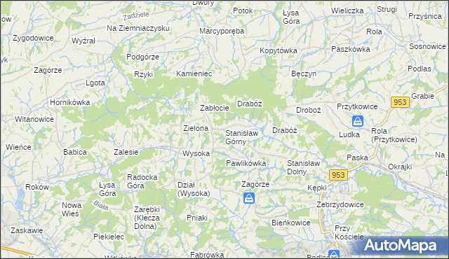 mapa Stanisław Górny, Stanisław Górny na mapie Targeo