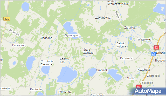 mapa Stare Załucze, Stare Załucze na mapie Targeo