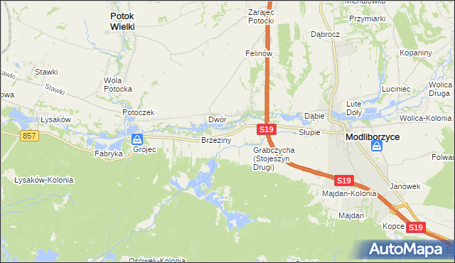 mapa Stojeszyn Drugi, Stojeszyn Drugi na mapie Targeo