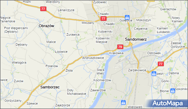 mapa Strochcice, Strochcice na mapie Targeo
