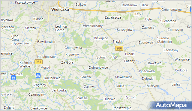 mapa Sułów gmina Biskupice, Sułów gmina Biskupice na mapie Targeo