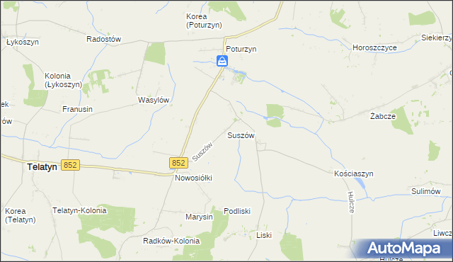 mapa Suszów, Suszów na mapie Targeo