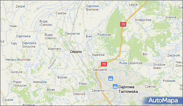 mapa Swarzów, Swarzów na mapie Targeo