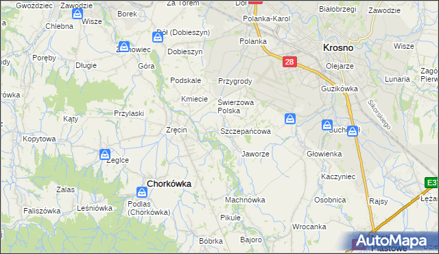 mapa Szczepańcowa, Szczepańcowa na mapie Targeo