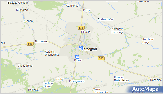 mapa Tarnogród, Tarnogród na mapie Targeo