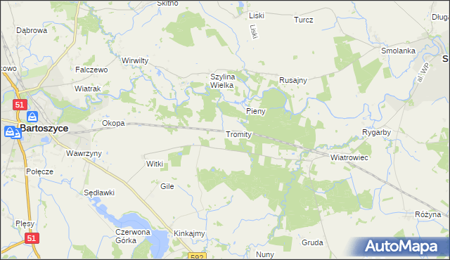 mapa Tromity, Tromity na mapie Targeo