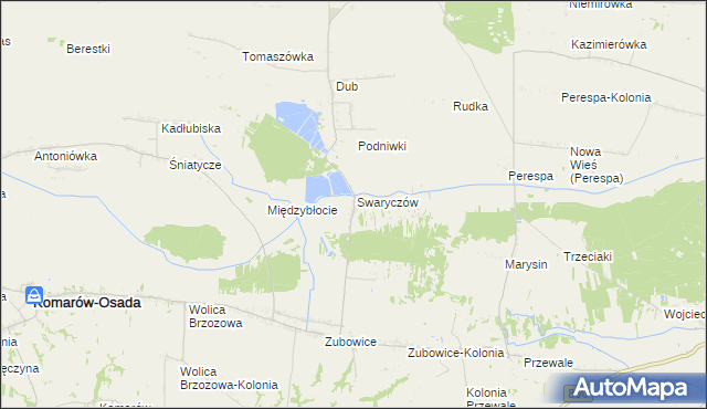 mapa Tuczapy gmina Komarów-Osada, Tuczapy gmina Komarów-Osada na mapie Targeo