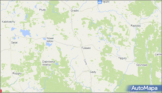 mapa Tuławki, Tuławki na mapie Targeo