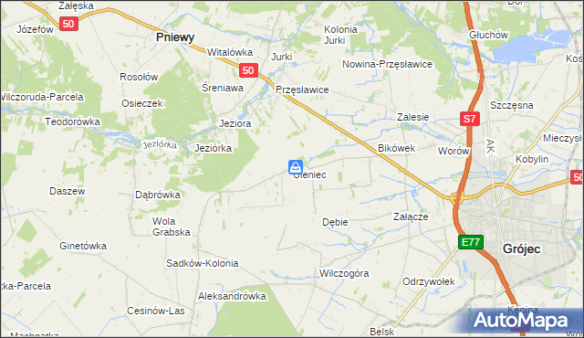 mapa Uleniec, Uleniec na mapie Targeo