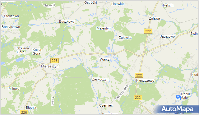 mapa Warcz, Warcz na mapie Targeo