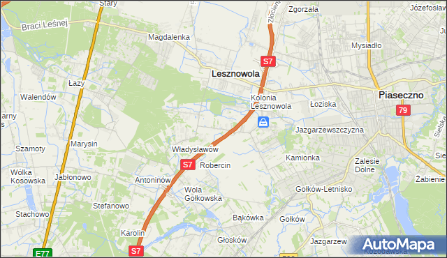 mapa Wilcza Góra gmina Lesznowola, Wilcza Góra gmina Lesznowola na mapie Targeo