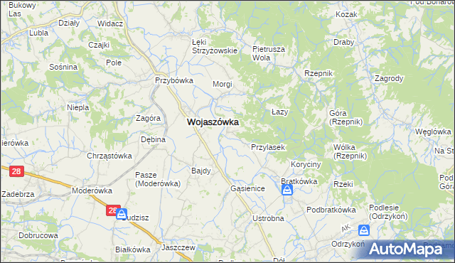 mapa Wojkówka, Wojkówka na mapie Targeo