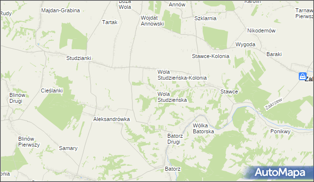 mapa Wola Studzieńska, Wola Studzieńska na mapie Targeo