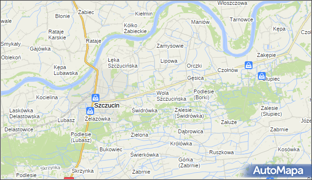 mapa Wola Szczucińska, Wola Szczucińska na mapie Targeo