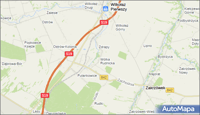 mapa Wólka Rudnicka, Wólka Rudnicka na mapie Targeo