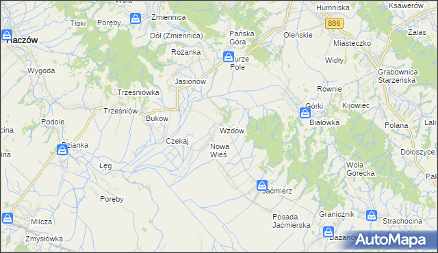 mapa Wzdów, Wzdów na mapie Targeo