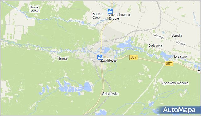 mapa Zaklików, Zaklików na mapie Targeo