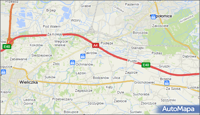 mapa Zakrzowiec, Zakrzowiec na mapie Targeo