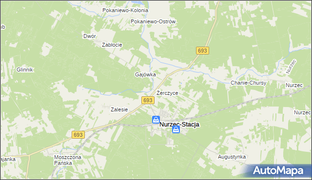 mapa Żerczyce, Żerczyce na mapie Targeo