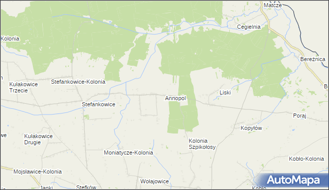 mapa Annopol gmina Hrubieszów, Annopol gmina Hrubieszów na mapie Targeo