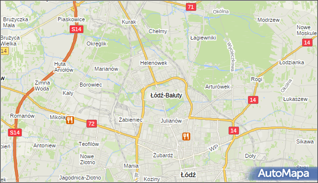 mapa Bałuty gmina Łódź, Bałuty gmina Łódź na mapie Targeo