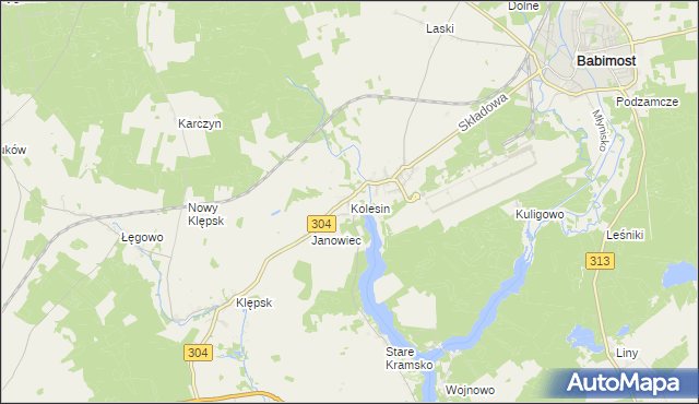 mapa Kolesin, Kolesin na mapie Targeo