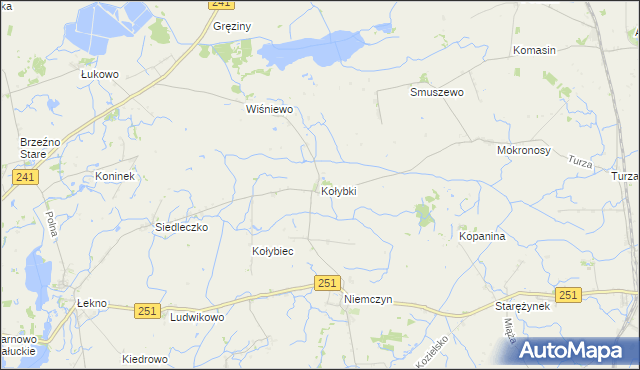 mapa Kołybki, Kołybki na mapie Targeo