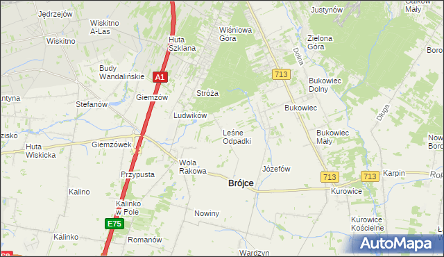 mapa Leśne Odpadki, Leśne Odpadki na mapie Targeo