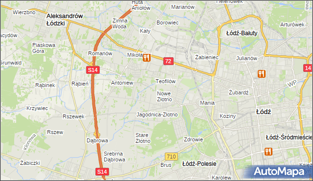 mapa Nowe Złotno, Nowe Złotno na mapie Targeo