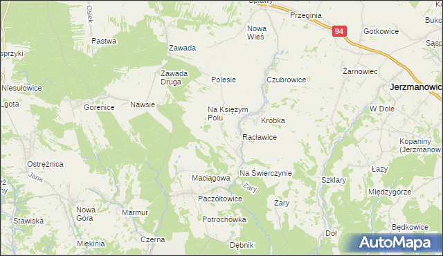 mapa Pod Skałą gmina Jerzmanowice-Przeginia, Pod Skałą gmina Jerzmanowice-Przeginia na mapie Targeo