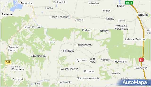mapa Rachodoszcze, Rachodoszcze na mapie Targeo
