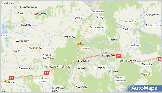 mapa Rożek, Rożek na mapie Targeo