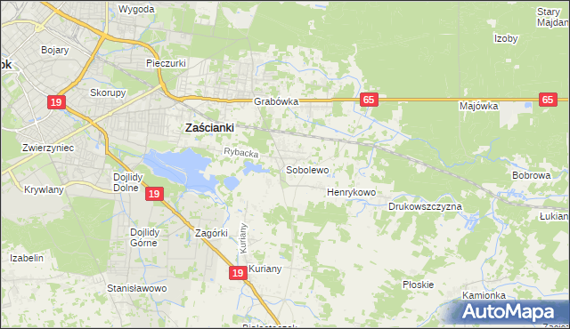 mapa Sobolewo gmina Supraśl, Sobolewo gmina Supraśl na mapie Targeo