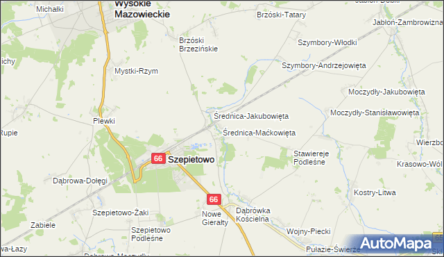 mapa Średnica-Maćkowięta, Średnica-Maćkowięta na mapie Targeo