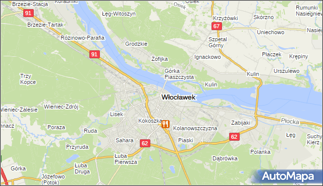 mapa Włocławka, Włocławek na mapie Targeo