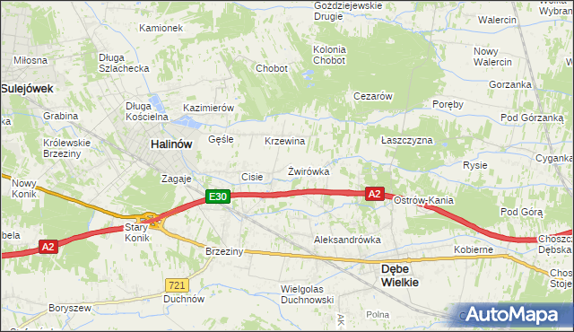 mapa Żwirówka, Żwirówka na mapie Targeo