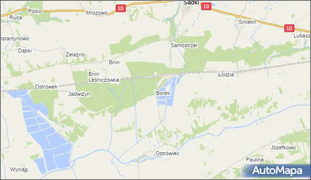 mapa Borek gmina Sadki, Borek gmina Sadki na mapie Targeo