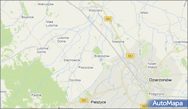 mapa Bratoszów, Bratoszów na mapie Targeo