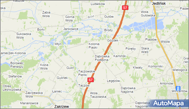 mapa Dąbrówka Podłężna, Dąbrówka Podłężna na mapie Targeo