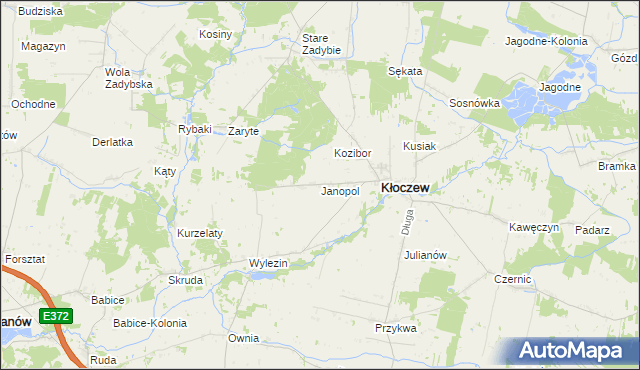 mapa Janopol gmina Kłoczew, Janopol gmina Kłoczew na mapie Targeo