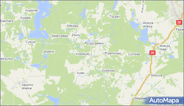 mapa Kierzkowo gmina Biały Bór, Kierzkowo gmina Biały Bór na mapie Targeo