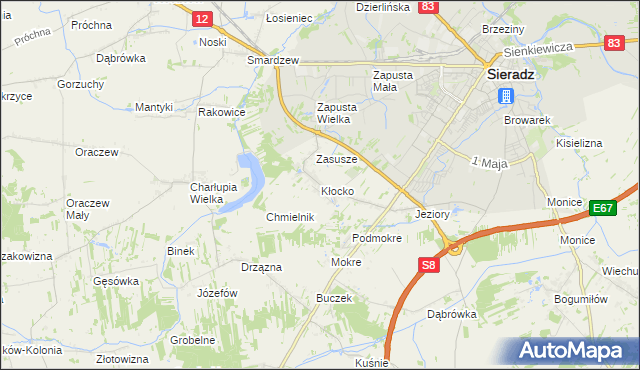 mapa Kłocko, Kłocko na mapie Targeo