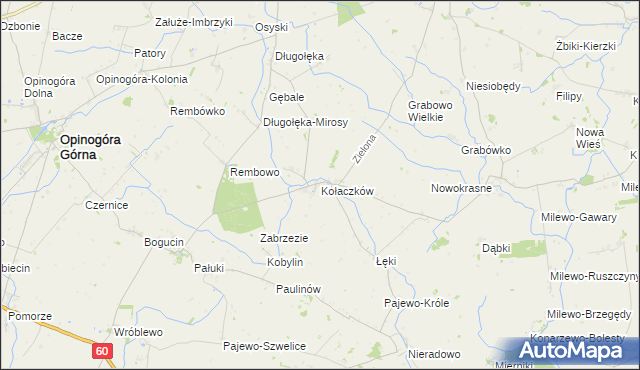 mapa Kołaczków, Kołaczków na mapie Targeo