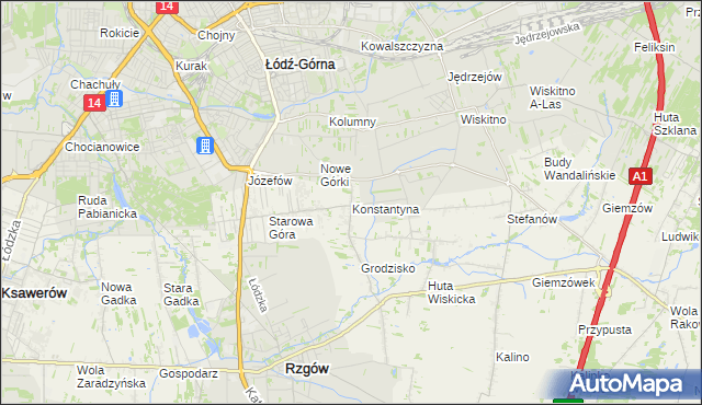 mapa Konstantyna, Konstantyna na mapie Targeo