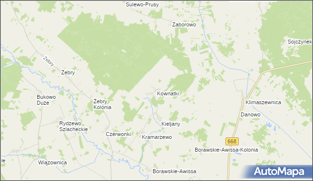 mapa Kownatki gmina Radziłów, Kownatki gmina Radziłów na mapie Targeo