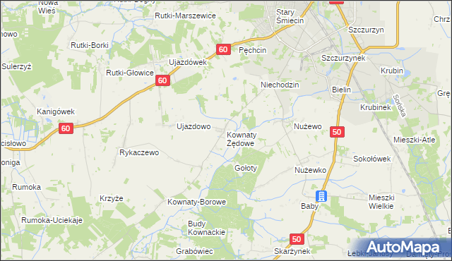 mapa Kownaty Żędowe, Kownaty Żędowe na mapie Targeo