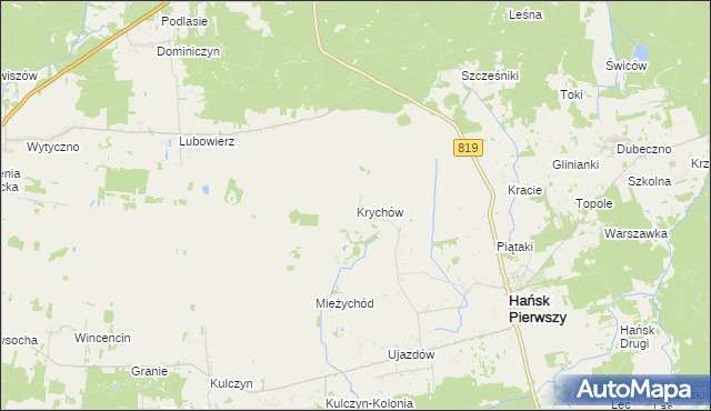 mapa Krychów, Krychów na mapie Targeo