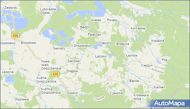 mapa Łazisko gmina Twardogóra, Łazisko gmina Twardogóra na mapie Targeo