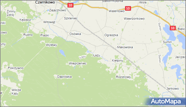 mapa Łazy gmina Czernikowo, Łazy gmina Czernikowo na mapie Targeo